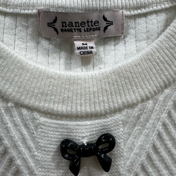 Nanette Lepore Peplum Sweater with Bow Buttons - Picture 3 of 5